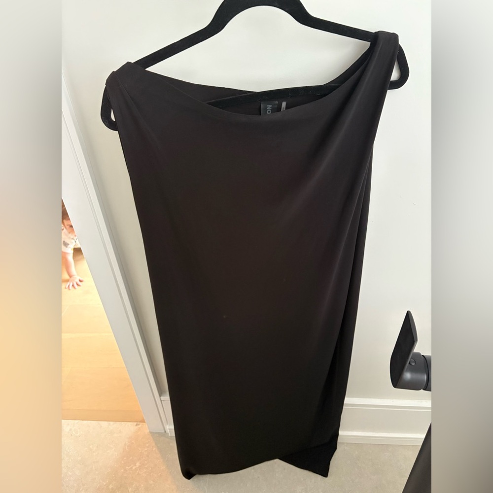 Norma Kamali Drop Shoulder Sleeveless Dress in Black